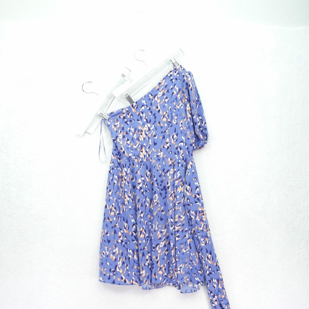 NINE‎ WEST -Small- Woman's Blue Short Sleeve Off-The-Shoulder Dress Floral